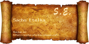 Sachs Etelka névjegykártya